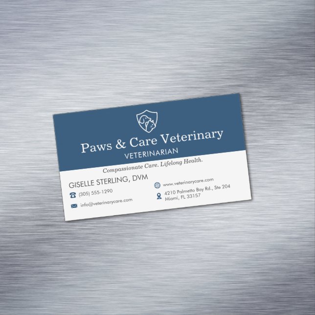 Veterinarian Vet Pet Office  Magnetische Visitenkarte (Beispiel)