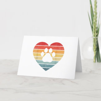 Veterinarian Vet Tech - Retro Sunset Paw Print Dog Dankeskarte