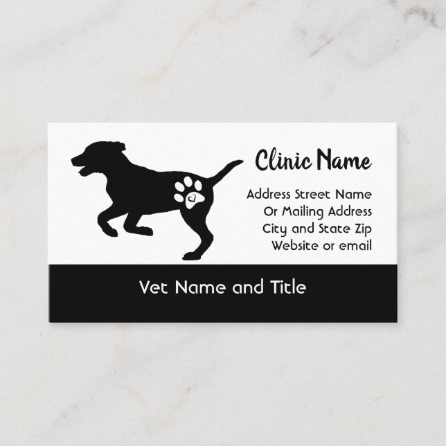 Veterinärklinik-Geschäfts-Karten-HundeSilhouette Visitenkarte (Vorderseite)
