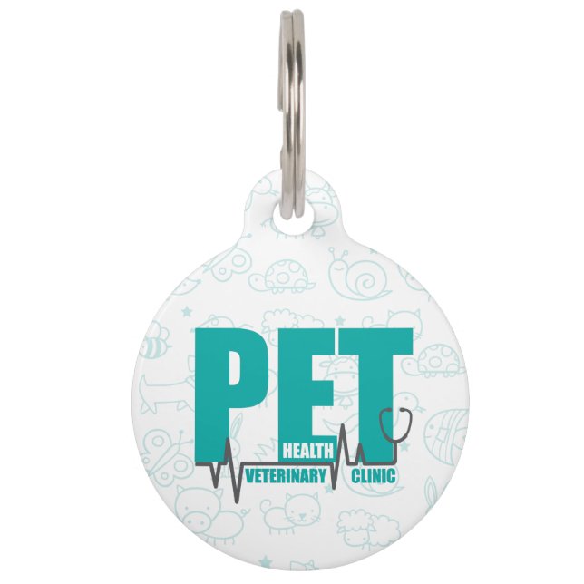 Veterinärklinik Modernes Geschäft Haustiermarke (Vorderseite)