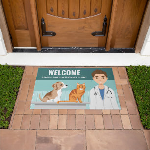 Veterinärklinik Niedlich Hund und Katze willkommen Fußmatte