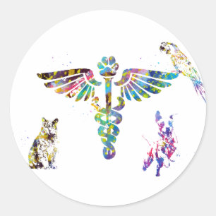 Veterinärkliniksymbol Runder Aufkleber