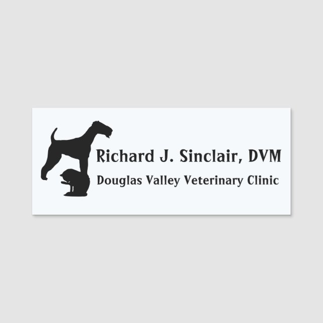 Veterinärklinische Bezeichnung Tag Namensschild (Vorderseite)