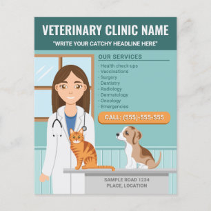 Veterinärklinische Veterinärdienste Tierklinik Flyer