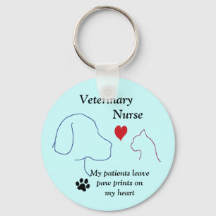 Veterinärkrankenschwester - Tatze druckt auf Schlüsselanhänger
