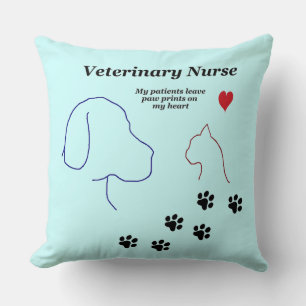 Veterinärkrankenschwester - Tatzen-Drucke auf Kissen