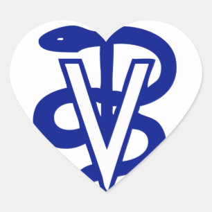 Veterinärlogo 4 Herz-Aufkleber