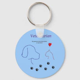 Veterinärmedizinisch-Paw-Drucke auf meinem Herzen Schlüsselanhänger