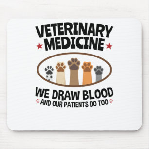 Veterinärmedizinischer Funny Zeichne Blutquote Mousepad