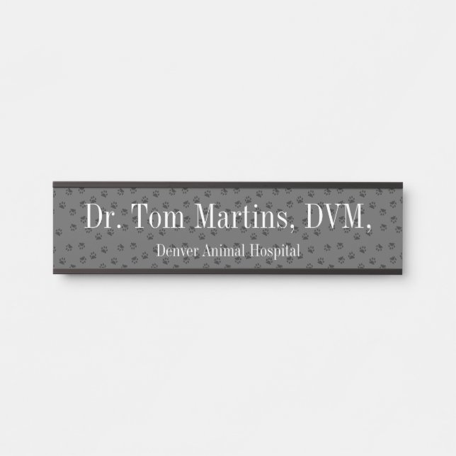 Veterinärmedizinisches Blatt Namenschild-Zeichen Türschild (Vorderseite )