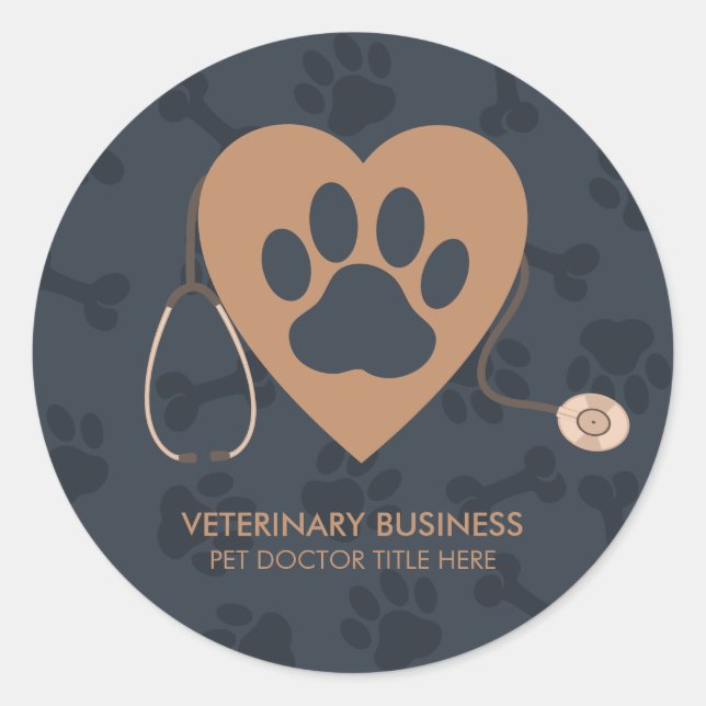 Veterinärmedizinisches Paws Herzkrankenhaus Runder Aufkleber (Vorderseite)