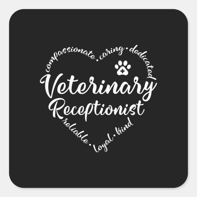 Veterinärrezeptionistin Quadratischer Aufkleber (Vorderseite)