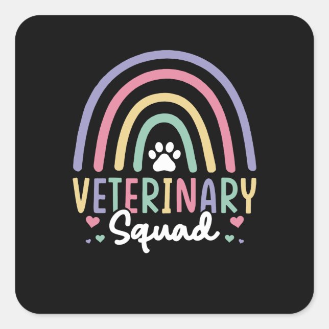 Veterinärstelle Quadratischer Aufkleber (Vorderseite)