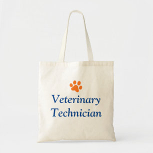 Veterinärtechniker mit orange Tatzen-Druck Tragetasche