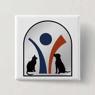 Veterinärtierlogo mit Katze und Hund Button