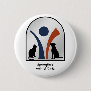 Veterinärtierlogo mit Katze und Hund Button