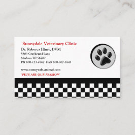 Veterinärtiertatzen-Logo-Schachbrett Visitenkarte