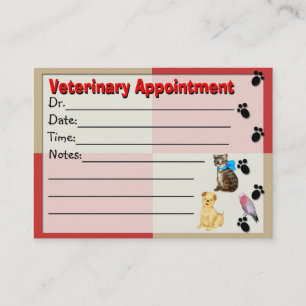 Veterinärverabredungs-Erinnerung Karte