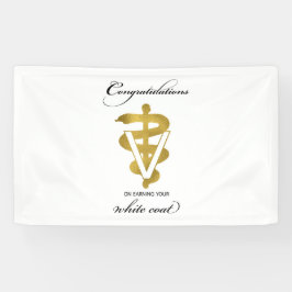 Veterinärweißes Coat Zeremonie Glückwunsch Banner