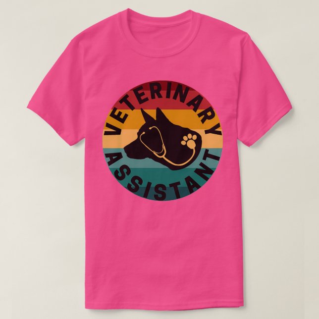 Veterinary Assistant retro sunset T-Shirt (Design vorne)