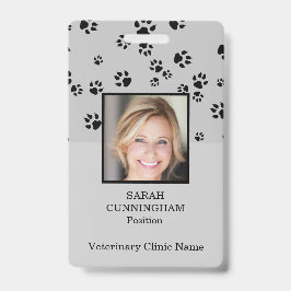 Veterinary Clinic Paw Print Foto ID Abzeichen Ausweis