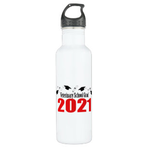 Veterinary Grad 2021 Karten und Diplome (rot) Edelstahlflasche