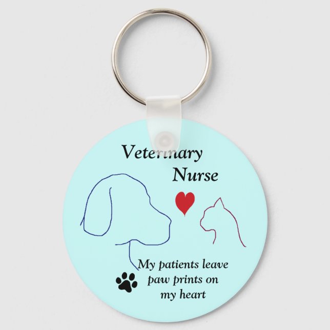 Veterinary Nurse - Paw Prints on My Heart #2 Schlüsselanhänger (Vorderseite)