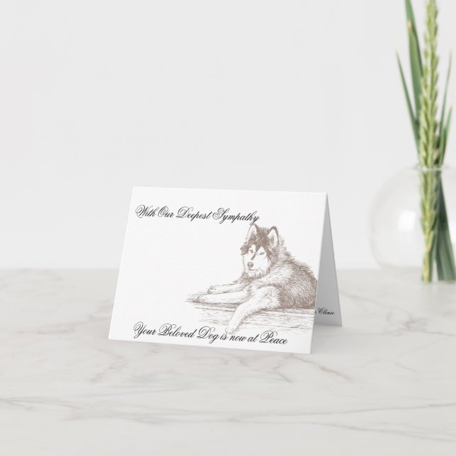 Veterinary Sympathy Card Husky für Hundebesitzer Karte (Vorderseite)