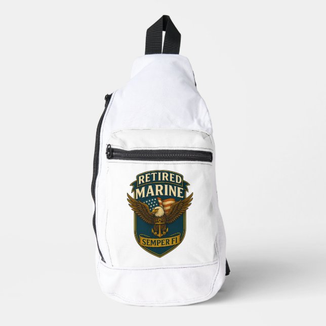 VetGearHQ.com Marine Corps Veteran Logo Emblem Crossbody Bag (Vorderseite)