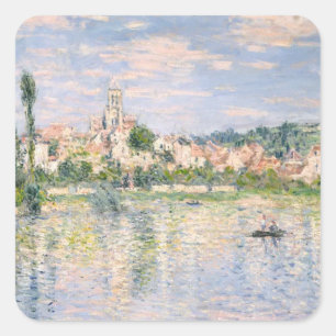 Vétheuil im Sommer (1880) Claude Monet Kunstwerke Quadratischer Aufkleber