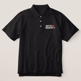 Vette Registry Logo besticktes Poloshirt (dunkel)