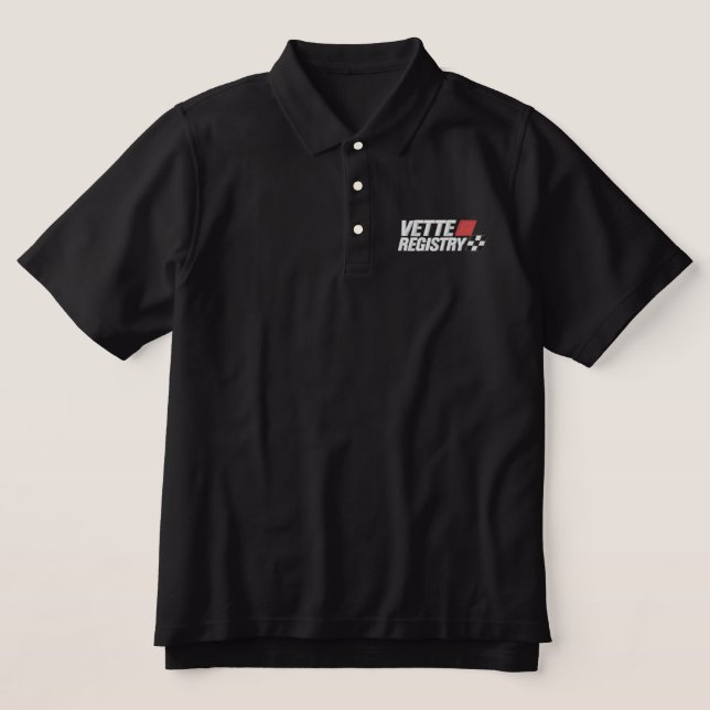 Vette Registry Logo Embroidered Polo Shirt (Dark) (Design Vorderseite)