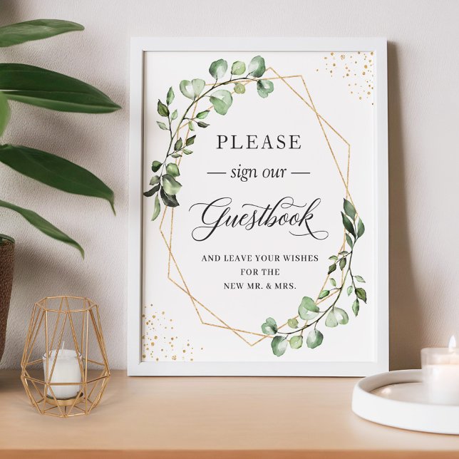 Veuillez signer notre livre d'or Eucalyptus géomét (Créateur téléchargé)