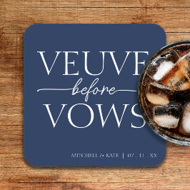 Veuve Before Vows Navy Blue & White Brautparty Rechteckiger Pappuntersetzer