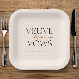 Veuve Before Vows Tan Brown Brautparty Pappteller