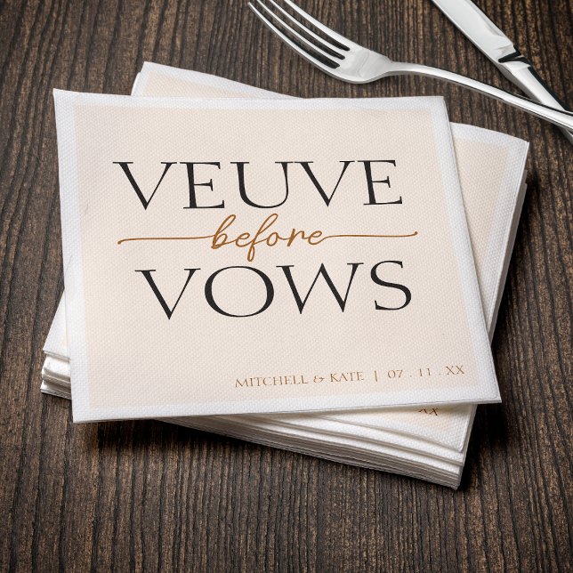 Veuve Before Vows Tan Brown Brautparty Serviette (Veuve Before Vows Tan Brown Bridal Shower Napkins
)
