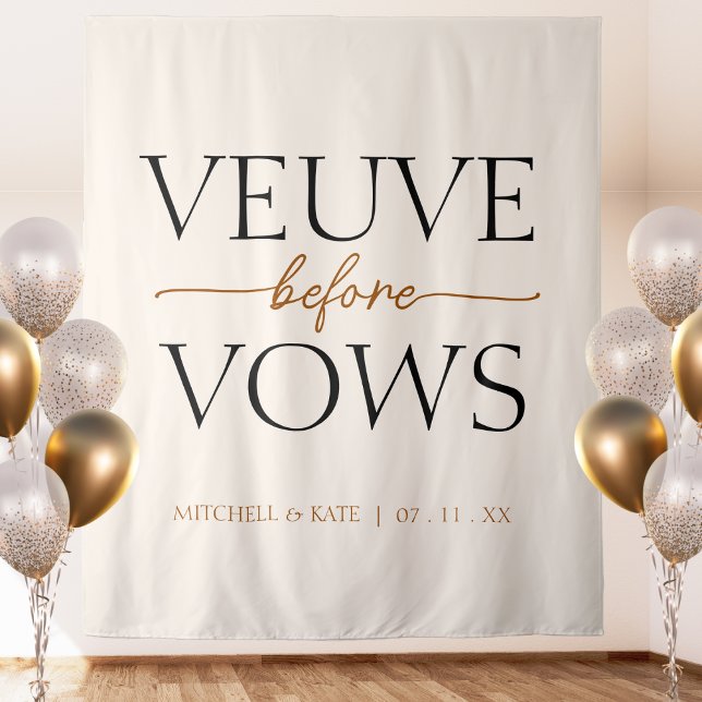 Veuve Before Vows Tan Brown Brautparty Wandteppich (Veuve Before Vows Tan Brown Bridal Shower Tapestry
)