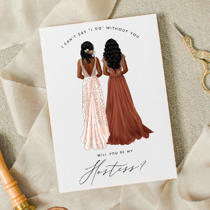 Veux-tu être ma hôtesse? Invitation Filles en Robe