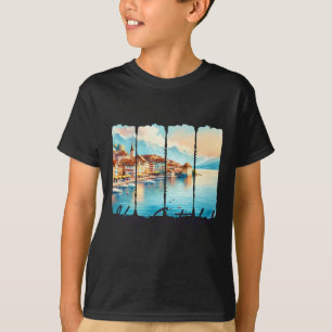 Vevey Schweiz Reise Pinselstrich Reise Treffen Sie T-Shirt