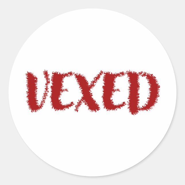 Vexed-Cool Font. Fun Vocabulary for your mood Runder Aufkleber (Vorderseite)