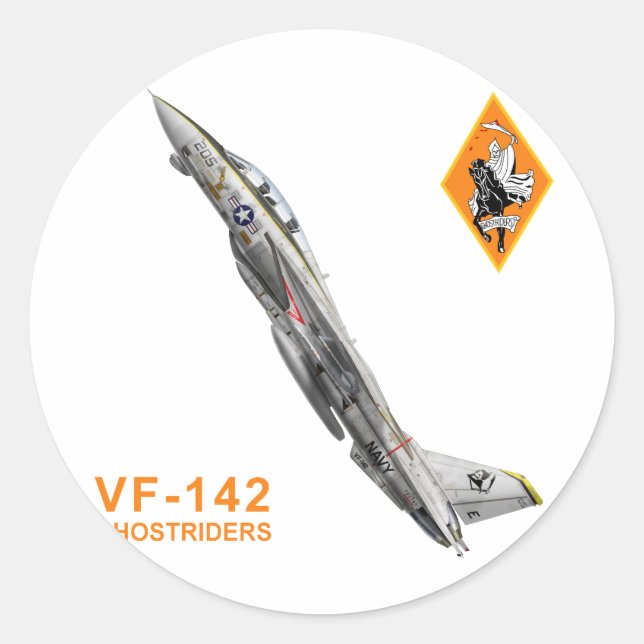 VF-142 Ghostriders Runder Aufkleber (Vorderseite)