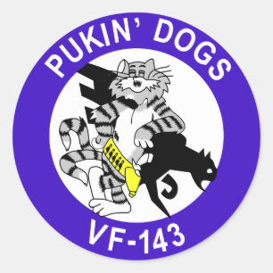 VF-143 Pukin Hunde Runder Aufkleber
