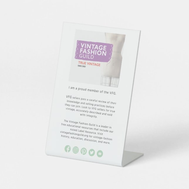 VFG Proud Mitgliedsbezeichnung Sockelschild (Vorderseite)
