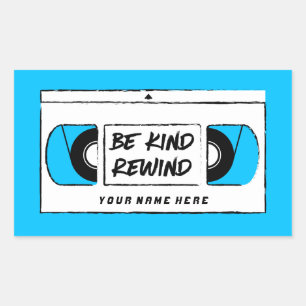 VHS Be Kind Rewind Novelcker Rechteckiger Aufkleber