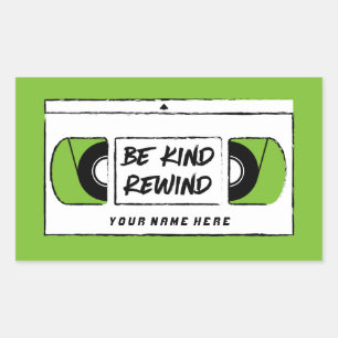 VHS Be Kind Rewind Novelcker Rechteckiger Aufkleber