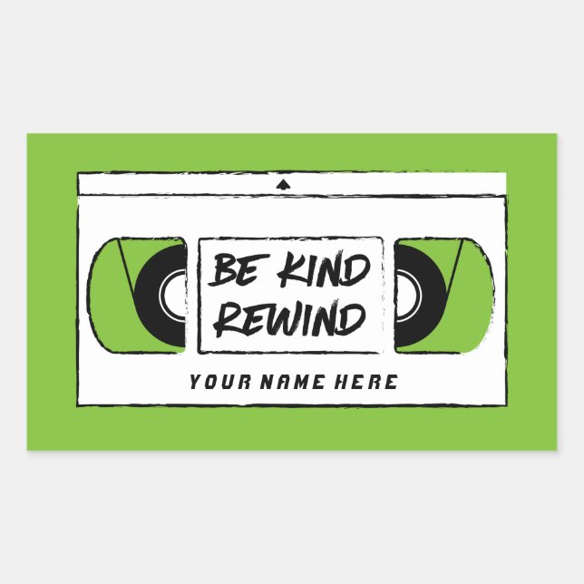 VHS Be Kind Rewind Novelty Sticker (Devant)