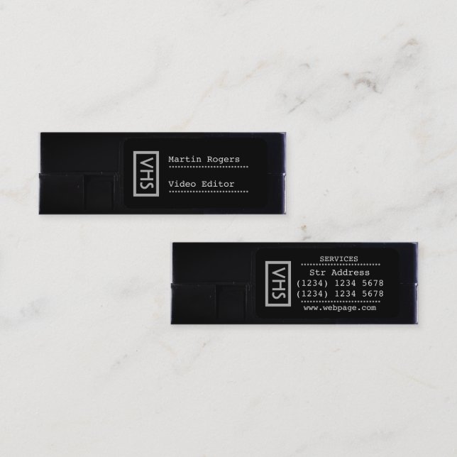 VHS-Imitat schaut lustige Art Mini Visitenkarte (Vorne/Hinten)