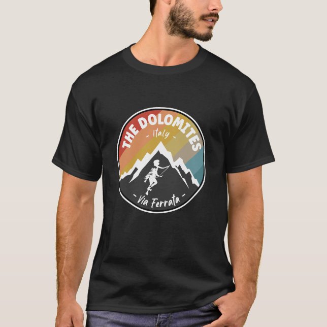 Via Ferrata - Die Dolomiten Italien T-Shirt (Vorderseite)