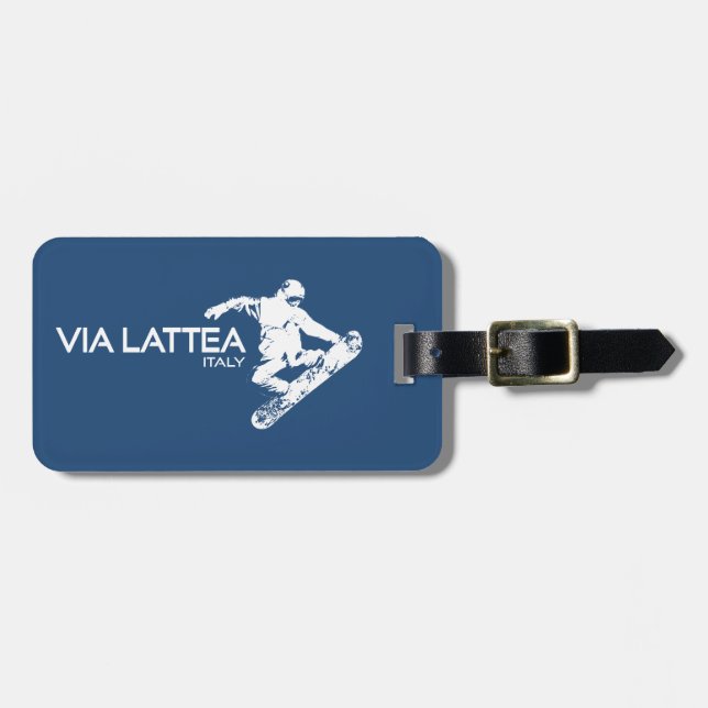 Via Lattea Snowboarder Gepäckanhänger (Vorderseite horizontal)