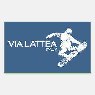 Via Lattea Snowboarder Rechteckiger Aufkleber